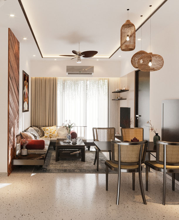 2 BHK Stylish Bedroom Design by Wedecor Interiors